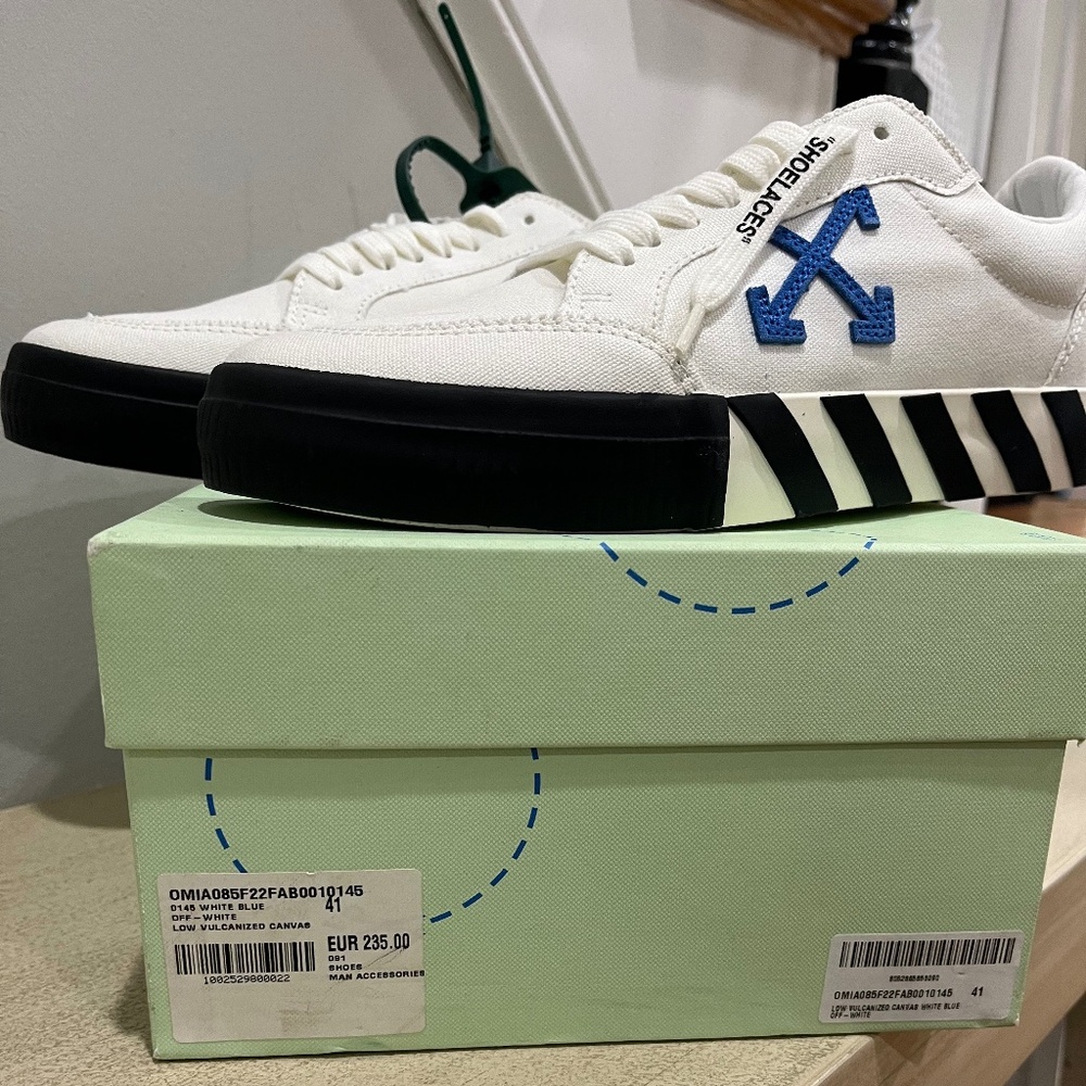 OFF-WHITE Low Vulcanized Canvas White Blue
